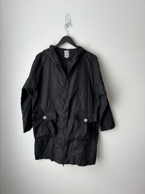 Antipast Japan Black Nylon Hooded Jacket Oversized Minimal Tech Lightweight S/M